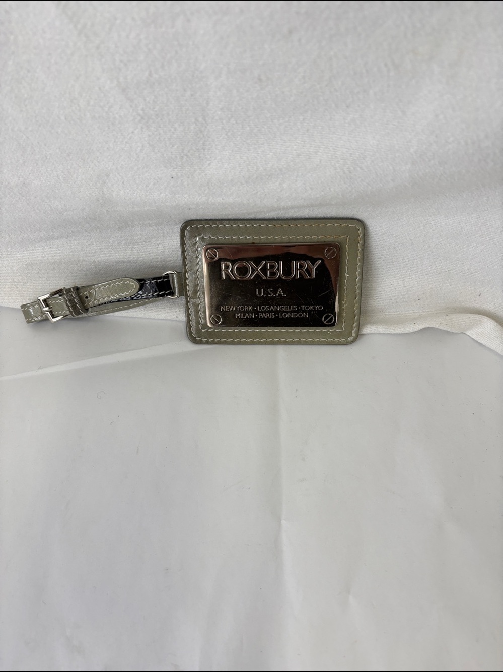NWOT Roxbury Purse Patent Leather Handbag Name Tag